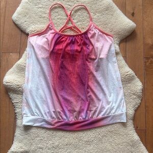 Prana Meadow tank top, pink/white, medium